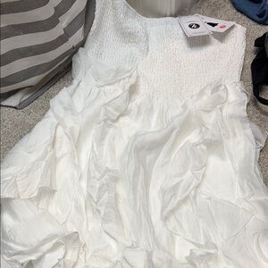 White Ruffled Dress size S NWT